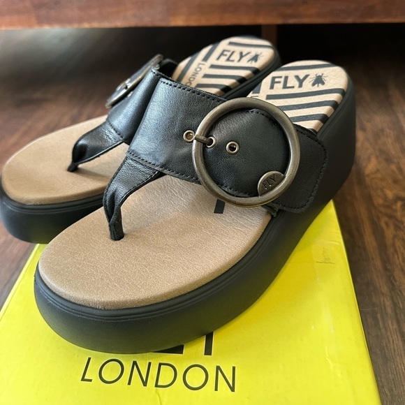 Fly London | Buckle Mules DAFI938FLY 000 BLACK Slip-on Sandals - Picture 5 of 11